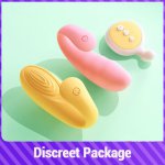 U Shape Vibrating Egg Double Head Vaginal Massager clitoris Stimulate Wireless Remote Control Couple vibrator sex toys for women