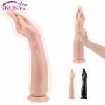 IKOKY Silicone Super Big Anal Plug With Suction Cup Sex Toys For Women Men Gay Dildos Artificial Hand Shape Butt Stuffed