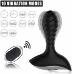10 Speeds Vibrating Male Prostate Massage Silicone Big Butt Plug Anal G-spot Vibrator Anus Exerciser Sex Toys for Men Gay Women