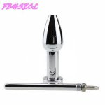 FBHSECL Metal Hollow Butt Plug Anal Dilator Peep Vaginal Douche Enema Anal Plug Prostate Massager Sex Toys For Woman Men