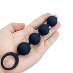 Silicone butt plug anal plug backyard pull bead female with pull ring 4-bead Intimate goods Toys for adults sex for two