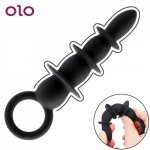 OLO Anal Plug Vagina Anal Massager G-spot Stimulate Sex Toys for Men Women Backyard Pull Beads Silicone Butt Plug Masturbator