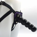 Wear Leather Pants Simulation Penis Anal Plug Male And Female Five Beads For Both Male Female MasturTrapezeor