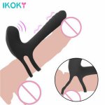 Ikoky, IKOKY Delayed Ejaculation Male Penis Ring Vibrator Sex Toys For Couple Men Couple Vibrating Ring Erection Clitoris Stimulator