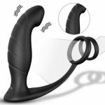 Male Prostate Massager Vibrator Silicone Anal Plug G point Prostata Stimulator Butt Plug Delay Ejaculation Ring Adult Sex Toys