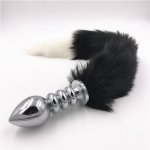 Fox, Anal Plug Stainless Steel Backyard Plugs Faux Fox Tail Romance Sex Anal Toys Butt Stopper for Women and Men H8-107E