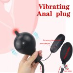 10 Frequency Vibration Inflatable Anal Butt Plug Oversize Silicone Anus Dilator Adult Sex Toys for Couples Anal Vibrator Butt