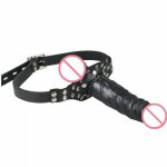 DLX Double Ended Dildo Gag And Mouth Gag Dildos Head Strap on Sex Toys Simulation Penis Bondage For women Lesbians