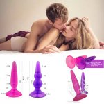 2018 Hot Silicone Flexible Bendable Beaded Anal Butt Plug Beads Massager L1114