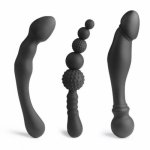 3style Silicone Anal Toys Black Anal Dildo Anal Ball Bead Butt Plug G-Spot Prostate Massage Anal Dilation Sex Toys For Couples