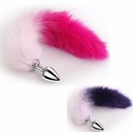 Fox, Metal Anal Plug Tail Stainless Steel Fox Tail Butt Plug Anal Sex Toys for Women Cosplay Anus Toys