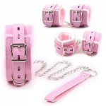 Manyjoy Sex Game Handcuffs PU Leather Plush Restraints Bondage Ankle Cuffs Collar Roleplay Tools Sex toys for Couples 3 Colors