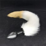 Anal Plug Fox Tail Butt Plug Artificial Animal Tail Metal Butt Stopper Flirting Adult Games Anal Sex Toys for Women H8-91D