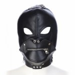 New Adjustable PU Leather Devil Mask Removable Mouth BDSM Mask Fetish Slave Bondage Restraint Adult Games Sex Toys For Couples