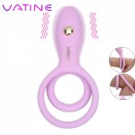VATINE Silicone Penis Rings Vibrator Sex Toys for Men Male Masturbation Clitoris Stimulation Delay Ejaculation