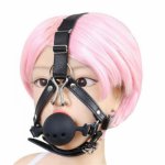 Bdsm Restraint Toys Faux Leather Head Harness Bondage Ball Gag Restraint Silicon Rubber Ball Sexual Toy Adult  Fetish Boots