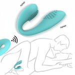 Wireless Remote Control Adult Couple Vibrator U Shape Double Motors Rechargeable G Spot Vibrating Panties Sex Toy for Woman
