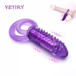 VETIRY 10 Speed Vibrator Penis Ring Cock Ring Penis Enlargement Delay Ejaculation Sex Toys for Men Male Masturbation