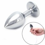 Metal Electric Shock Anal Plug Toys Medical Themed Toys for Men Women 28*70mm Metal Electro Butt Plug Therapy