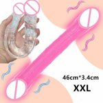 Jelly Dildo Realistic Penis Double Head Dildo Vaginal Anal Plug Sex Toys For Woman Masturbator Lesbian Orgasm Toys