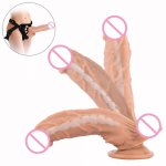 Silicone Cartilage Dildo Soft Sucking Cup Cock Flexible Dick Werable Penis G-spot Clitoral Stimulator Masturbator Adult Sex Toys