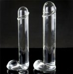 New Glass Realistic Big Dildo Masturbator Crystal Glass Huge Penis G spot Stimulator Lesbian Masturbator Glass Sex Toy for woman