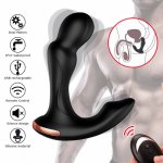 Sex Toys for Men Prostate Massager Vibrator Butt Plug Anal Tail Rotating Wireless Remote USB Charging Adult Products for Man