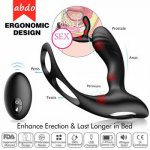 abdo Vibrating Prostate Massager Men Anal Plug Remote Control Vibrator Powerful Motors Patterns Butt Silicone Sex Toys for Adult