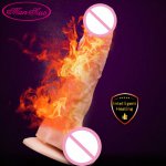 Man Nuo Vibrator Telescopic swing Dildo vibrator Wireless remote heating big penis Sex Toy for Woman Suction Cup Realistic dildo