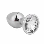 S/M Smooth Crystal Anal Plug With Jewelry Intimate Goods Metal Butt Plug With Rhinestone Anal Sex Toys For Women Couple Fun Love