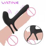 Male Penis Ring Vibrator Couple Share Vibrating Ring Erection Clitoris Stimulator Delayed Ejaculation Sex Toys For Couple Men