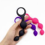 Silicone Anal Beads Butt Plugs With Penis Ring Prostate Massager Anal Plug G Spot Anal Dilator Adult Sex Toys For Women Couples