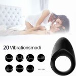 Penis Ring Vibrators for Men, Prostate Delayed Ejaculation Massager for Couples Silicone Rechargeable Sex Toys Vibrators with