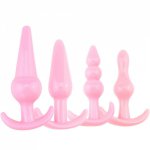 plug anal metal toy silicone  anal plug sex toys for men and women 4PCS Set Medical Silicone Sensuality Lubricant  w329