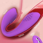 Wireless Vibrator Adult Sex Toys for Couples Rechargeable Dildo G Spot U Silicone Stimulator Double Vibrators Sex Toy for Woman