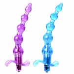 Anal beads Long Anal Stimulator Sex Toys for Men Women Masturbator G-Spot Beads Butt Plugs Vibrator 5 Balls Jelly Adult Massager