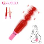 EXVOID Dildo Vibrator Long Stick Adult Product Butt Plug G-Spot Massager Sex Toys for Women Men Gay Silicone Anal Beads Vibrator