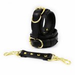 New High Quality Adjustable Leather Handcuffs with Soft Padded for Men Women Sex Bdsm Bondage Toy to Wrist Restraint Ankle Cuffs