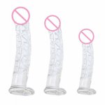 Waterproof Glass Transparent Dildo Plug Butt Female Male Adult Love Sex Toys Q0KC