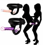 Bullet Vibrator Double Dildo Strapon Adult Sex Toy for Women Ultra Elastic Harness Strap on Dildo Lesbian  Sex Toys