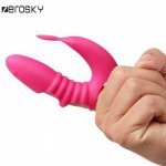 Zerosky, Silicone G-Spot Finger Vibrating Clitoral Vagina Nipple Stimulator Erotic Toys Finger Sleeve Vibrator Sex Toys for Women Zerosky