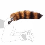 Fox, Adult Cosplay Metal Anal Butt Plug With 35cm Length Fox Tail Gags & Practical Jokes Toy Adult Product Fetish Accessories