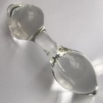 Transparent Glass Double Anal Plug G Spot Stimulator Anus Dilator Masturbator Sex Toys For Woman Glass Butt Plug Anal Expander