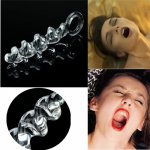 Crystal Glass Dildo Penis G-Spot Masturbation Massager Anal Butt Plug Sex Toy