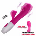 G Spot Dildo Rabbit Vibrator 10 Frequency Dual Vibration Silicone Waterproof Female Vagina Clitoris Massager Sex Toys for Women