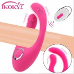 IKOKY Dual Pleasure Clit Stimulator Vibrating Lock Ring Sex Toys for Men Male Penis Vibrator Penis Ring Tongue Licking Cock Ring