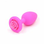 Small silicone with gold powder rose after the anal plug adult sex toys