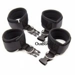 Ourbondage Black Diving Cotton Magic Tape Strap BDSM Fetish Bondage Wrist Ankle Cuffs Restraints For Adult Sex Toy