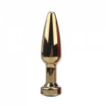 Gold Metal Anal Plug Dildo for Beginner Butt Toy Plug Anal Plated Jeweled Sexy Stopper Anal Masturbation Sex Products for Women