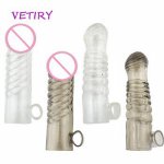 VETIRY Finger Sleeve Vibrator Penis Rings Cock Ring Sex Toys For Men Clit Stimulate G Spot Vagina Massage Penis Enlargement